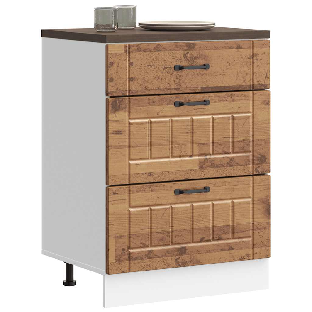 vidaXL Kitchen Base Cabinet "Lucca" Engineered Wood Old Wood