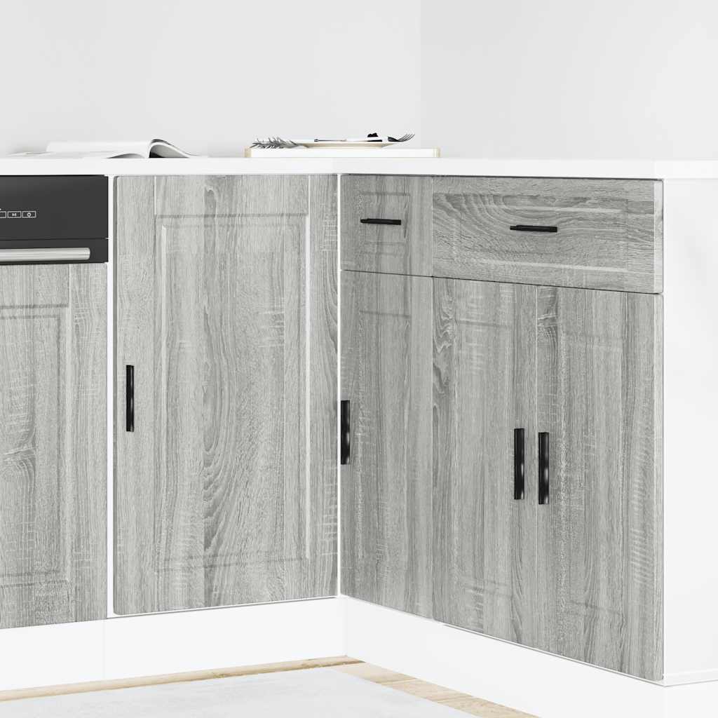 vidaXL Kitchen Base Cabinet "Porto" Engineered Wood Grey Sonoma