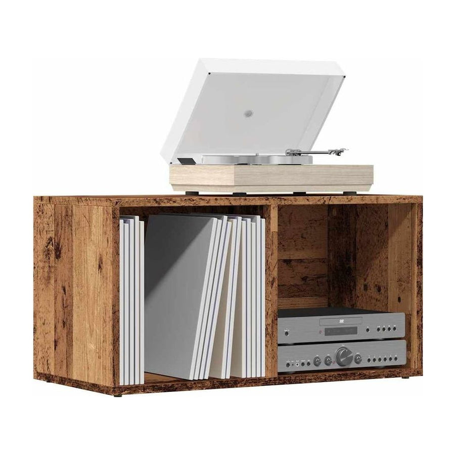 LP Storage Box Old Wood Engineered Wood