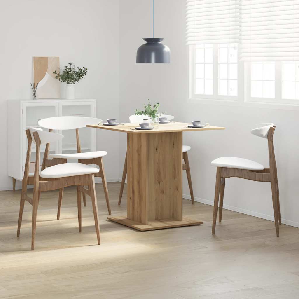 vidaXL Dining Table Artisan Oak 80x80x75 cm Engineered Wood 1