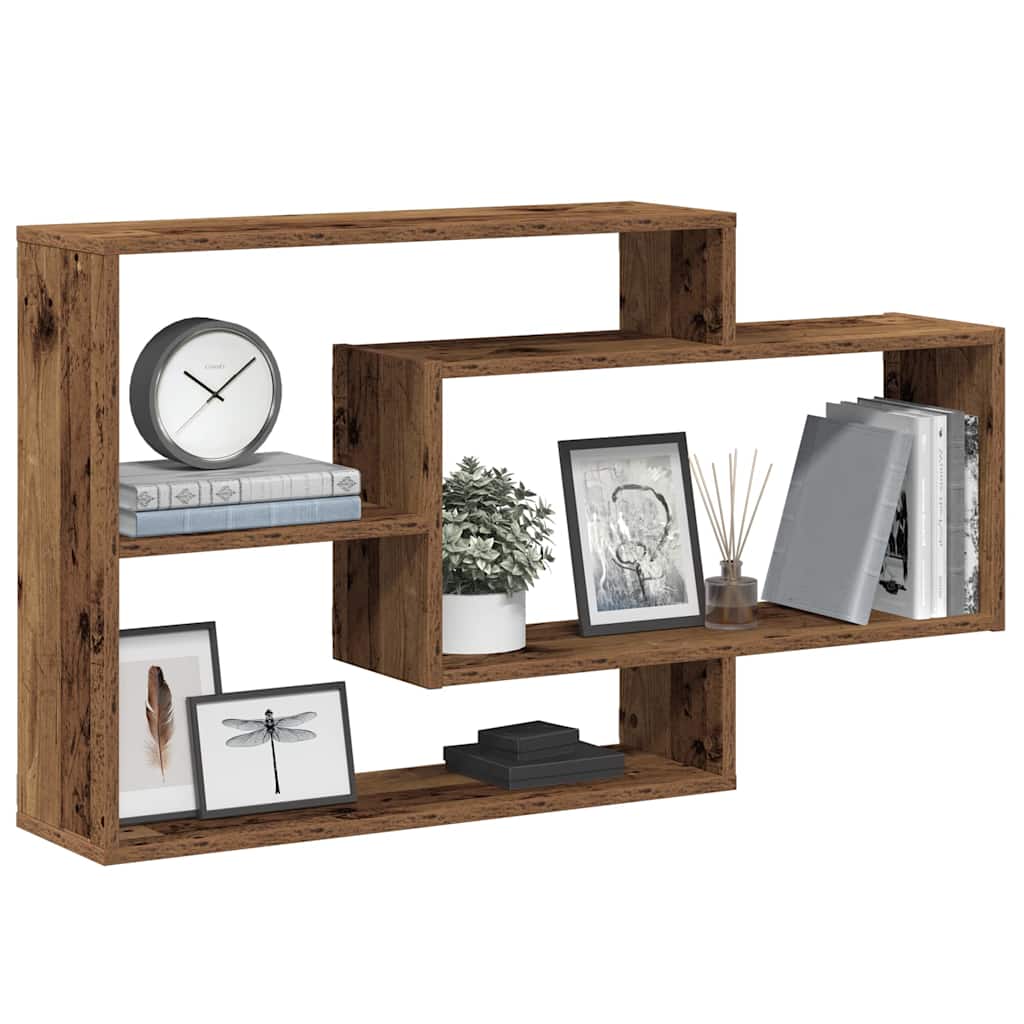 vidaXL Wall Shelf Old Wood 104x20x58.5 cm Engineered Wood 1