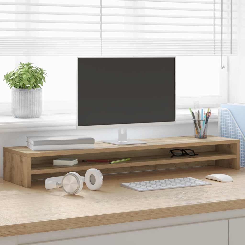 vidaXL Monitor Stand Artisan Oak 100x24x13 cm Engineered Wood 1