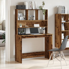 Desk with Shelves 102x45x148 cm Engineered Wood Old wood