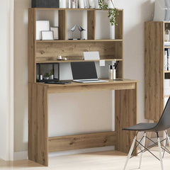vidaXL Desk with Shelves Artisan Oak 102x45x148 cm Engineered Wood 3