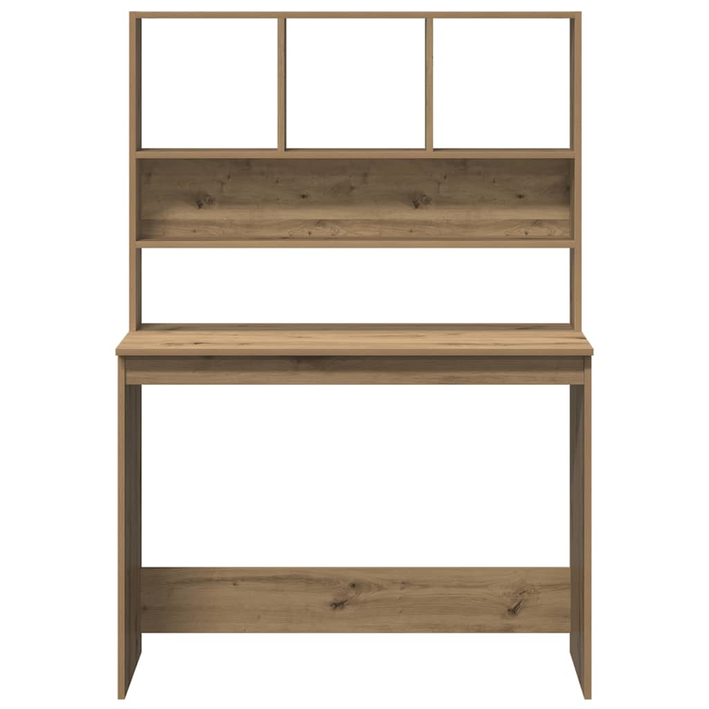 vidaXL Desk with Shelves Artisan Oak 102x45x148 cm Engineered Wood 4
