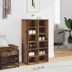 vidaXL Shoe Rack Old Wood 54x34x100.5 cm Engineered Wood 3