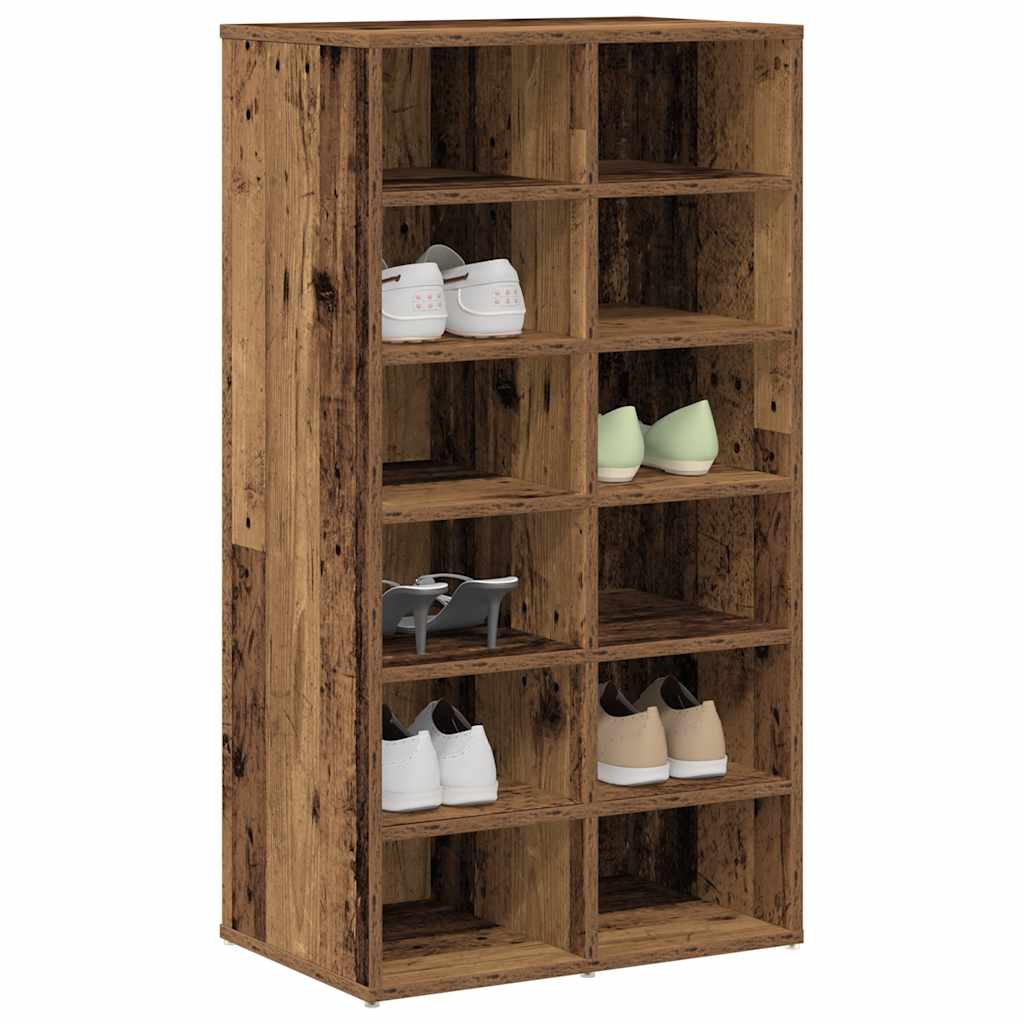 vidaXL Shoe Rack Old Wood 54x34x100.5 cm Engineered Wood 1