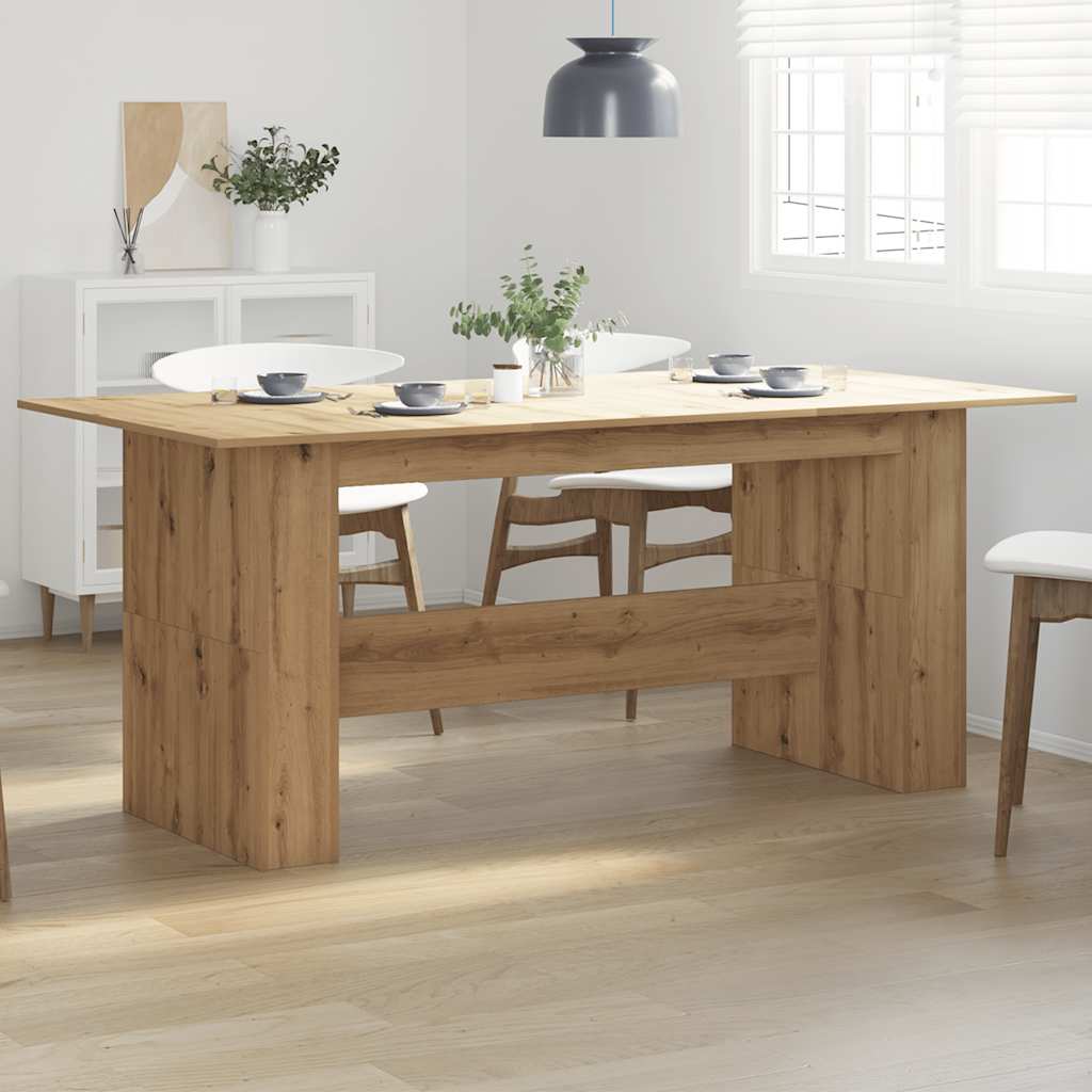 vidaXL Dining Table Artisan Oak 180x90x76 cm Engineered Wood 3