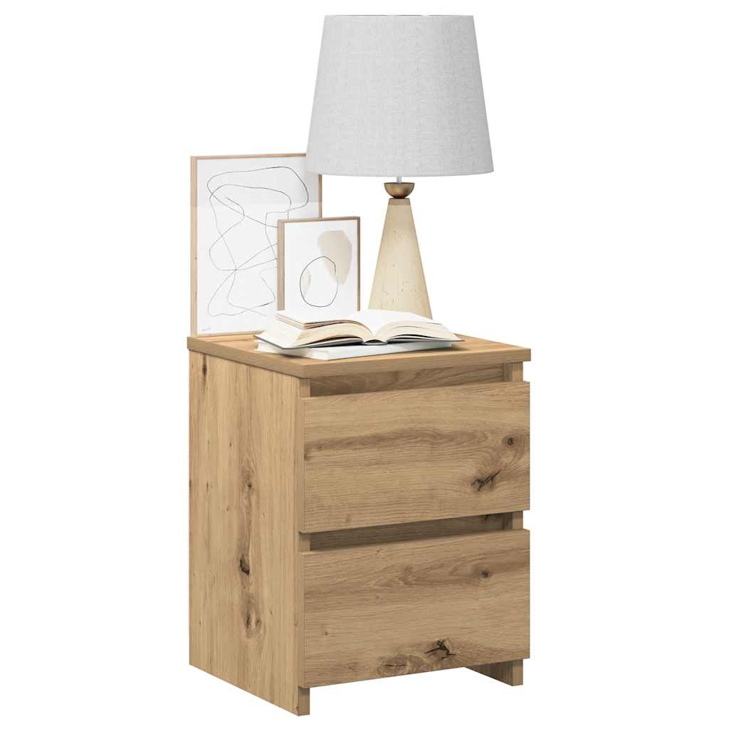 vidaXL Bedside Cabinets 2 pcs Artisan Oak 30x30x40 cm Engineered Wood 4