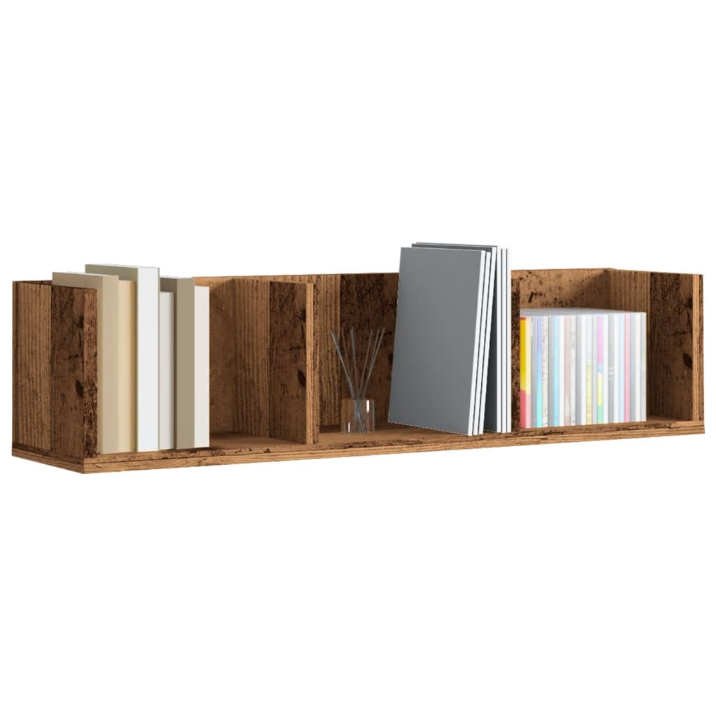 vidaXL CD Wall Shelf Old Wood 75x18x18 cm Engineered Wood 1
