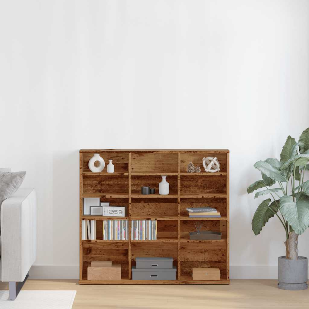 vidaXL CD Cabinet Old Wood 100x23x89,5 cm Engineered Wood 3