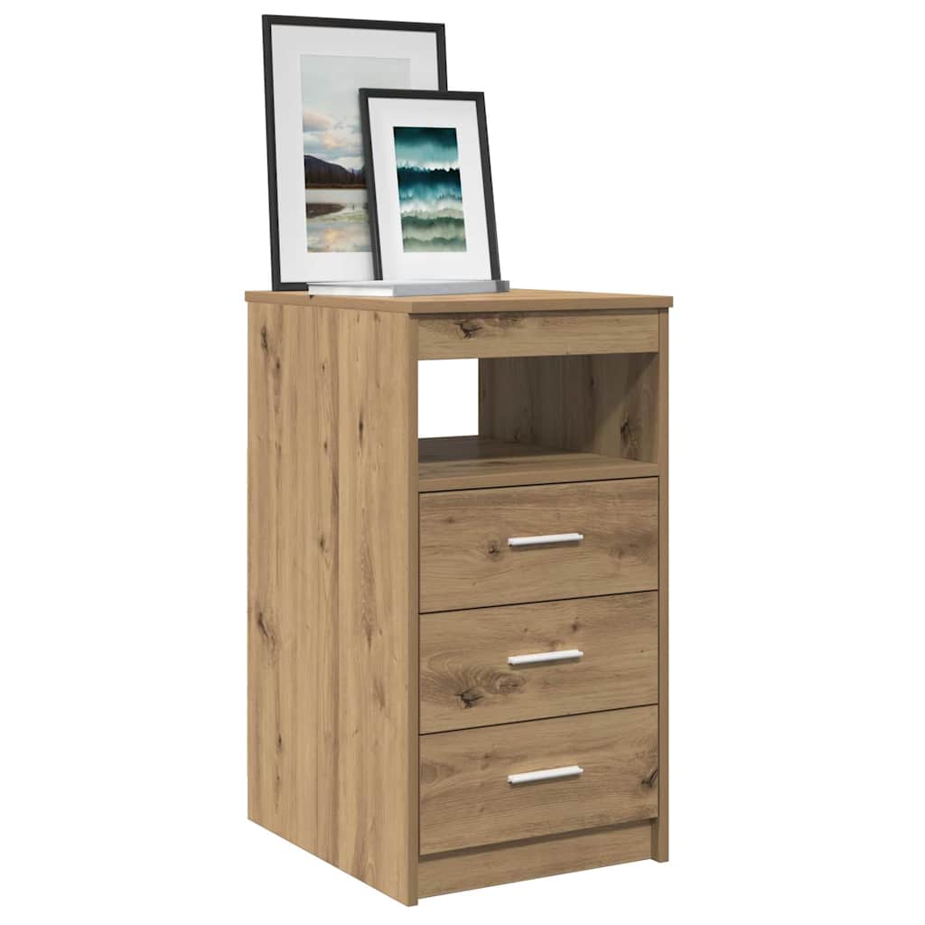 vidaXL Drawer Cabinet Artisan Oak 40x50x76 cm Engineered Wood 3