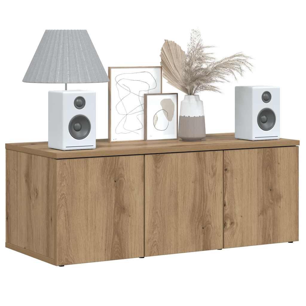 vidaXL TV Cabinet Artisan Oak 80x34x30 cm Engineered Wood 3