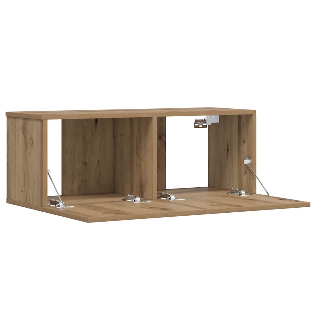 vidaXL Wall Mounted TV Cabinet Artisan Oak 80x30x30 cm Engineered Wood 4