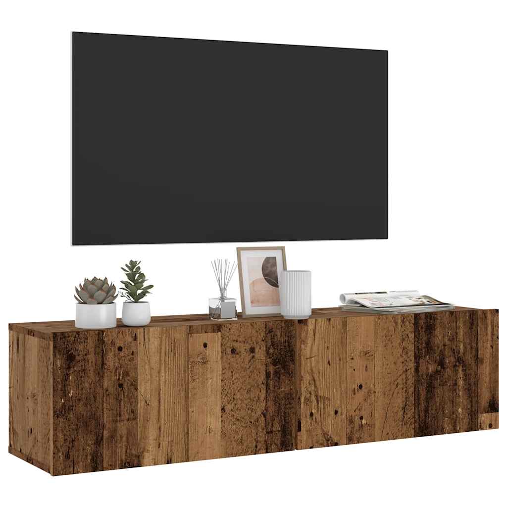 vidaXL Wall Mounted TV Cabinet Old Wood 120x30x30 cm Engineered Wood 1