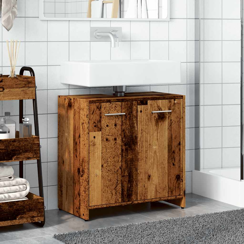 vidaXL Bathroom Sink Cabinet Old Wood 60x33x60 cm Engineered Wood 3