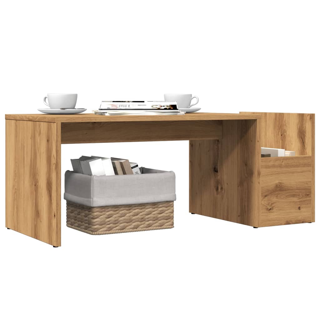 vidaXL Coffee Table Artisian Oak 90x45x35 cm Engineered Wood 3