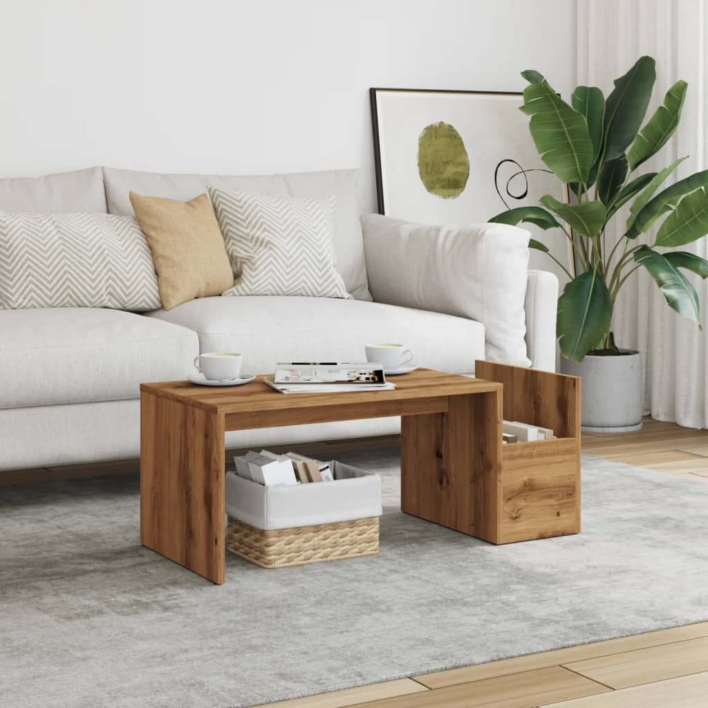 vidaXL Coffee Table Artisian Oak 90x45x35 cm Engineered Wood 1