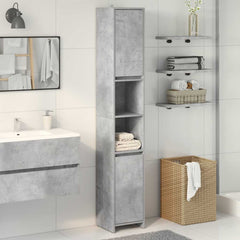 vidaXL Bathroom Cabinet Concrete Grey 30x30x183.5 cm Engineered Wood 3