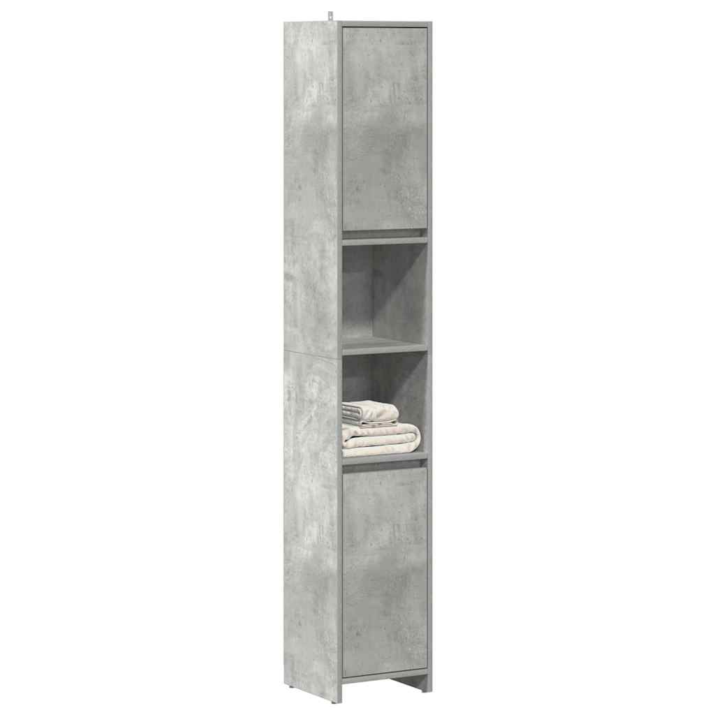 vidaXL Bathroom Cabinet Concrete Grey 30x30x183.5 cm Engineered Wood 1