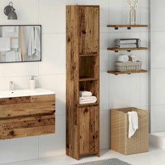 vidaXL Bathroom Cabinet Old Wood 30x30x183.5 cm Engineered Wood 3
