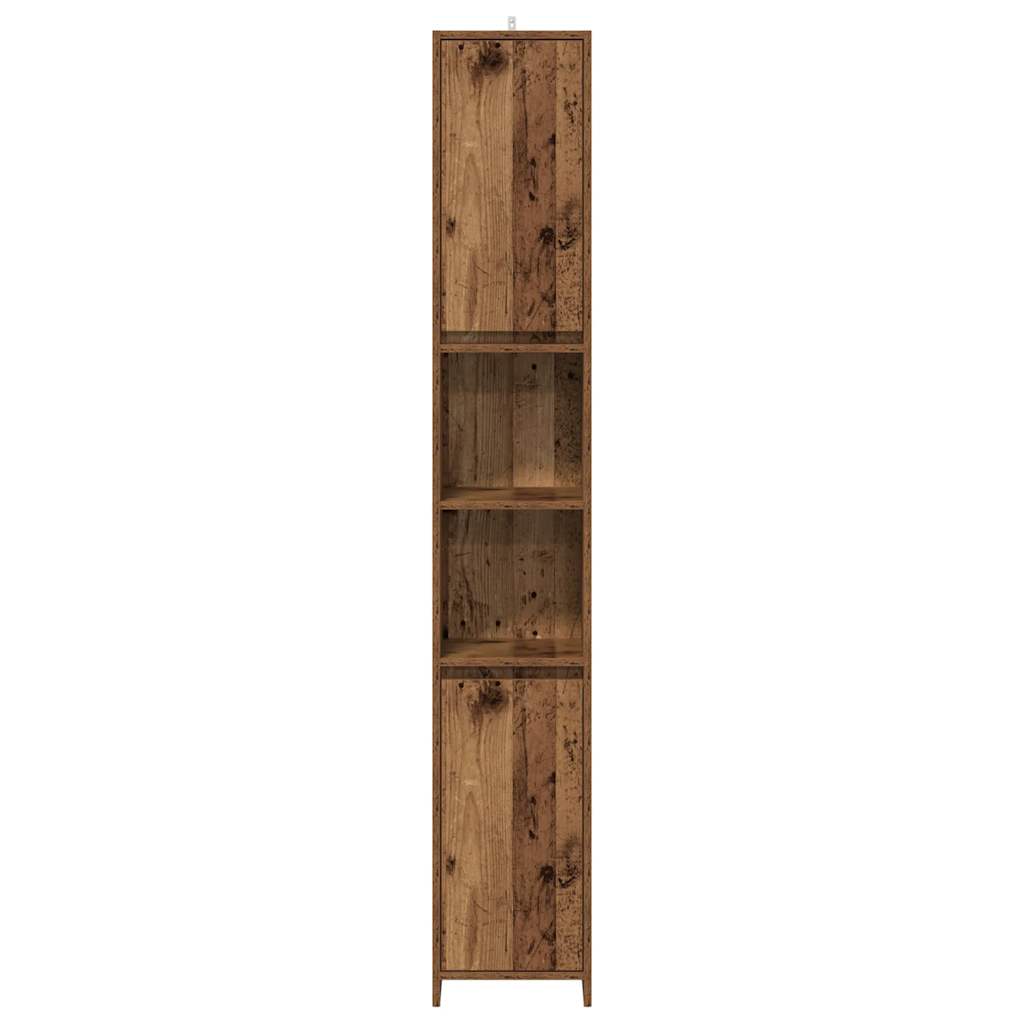 vidaXL Bathroom Cabinet Old Wood 30x30x183.5 cm Engineered Wood 4