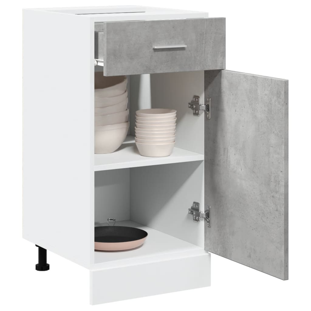 vidaXL Drawer Bottom Cabinet Lyon Concrete Grey 40x46x81.5 cm Engineered Wood 1
