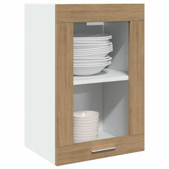 vidaXL Hanging Glass Cabinet Lyon Artisan Oak 40x31x60 cm Engineered Wood 3