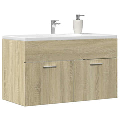 vidaXL Sink Cabinet Sonoma Oak 80x38.5x46 cm Engineered Wood 3