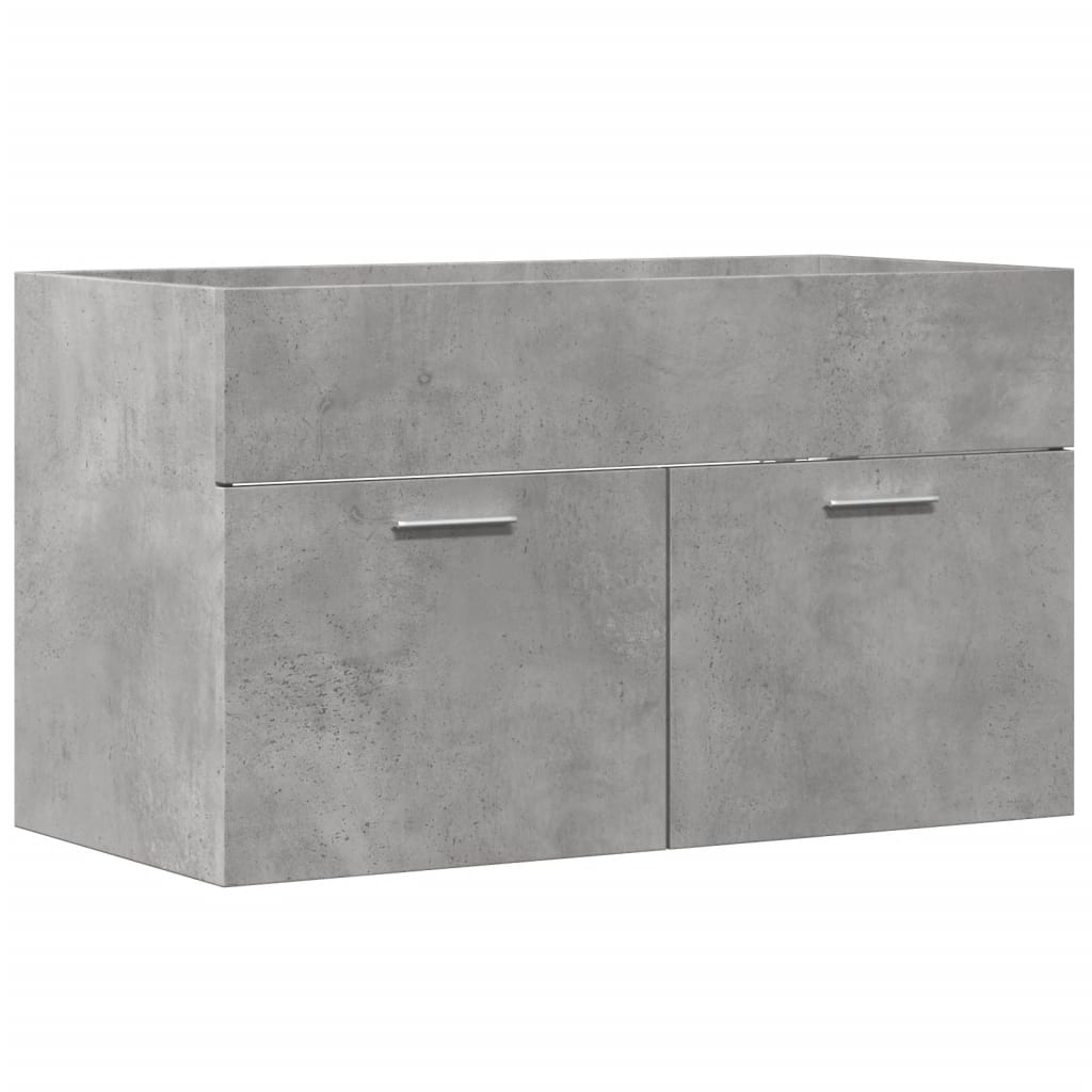 vidaXL Bathroom Sink Cabinet Concrete Grey 90x38.5x46 cm Engineered Wood 2