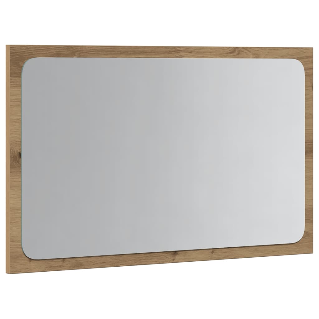 vidaXL Bathroom Mirror with LED Light Artisan Oak 60x8.5x38 cm 5