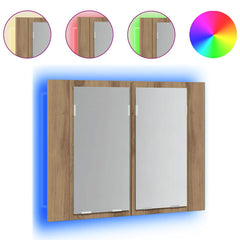 vidaXL LED Mirror Cabinet Artisan Oak 60x12x45 cm Engineered Wood 2