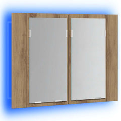 vidaXL LED Mirror Cabinet Artisan Oak 60x12x45 cm Engineered Wood 4