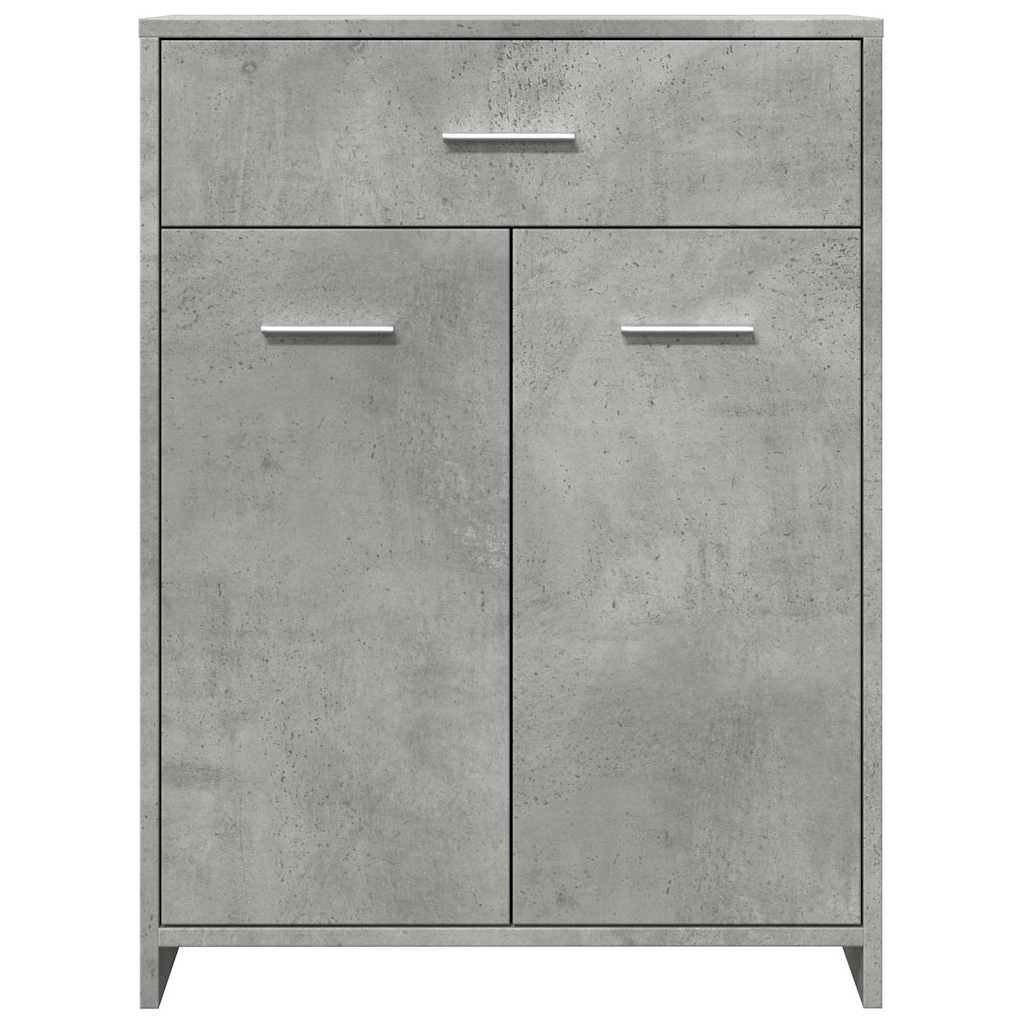 vidaXL Bathroom Cabinet Concrete Grey 60x33x80 cm Engineered Wood 4