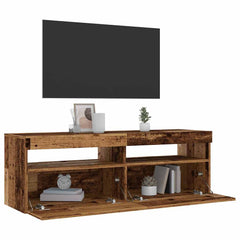 TV Cabinet with LED Lights 120x35x40 cm Old wood