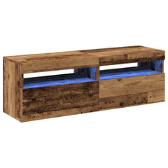vidaXL 2 Piece TV Cabinet Set with LED Lights Old Wood Engineered Wood 5