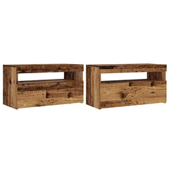 vidaXL 2 Piece TV Cabinet Set with LED Lights Old Wood Engineered Wood 2