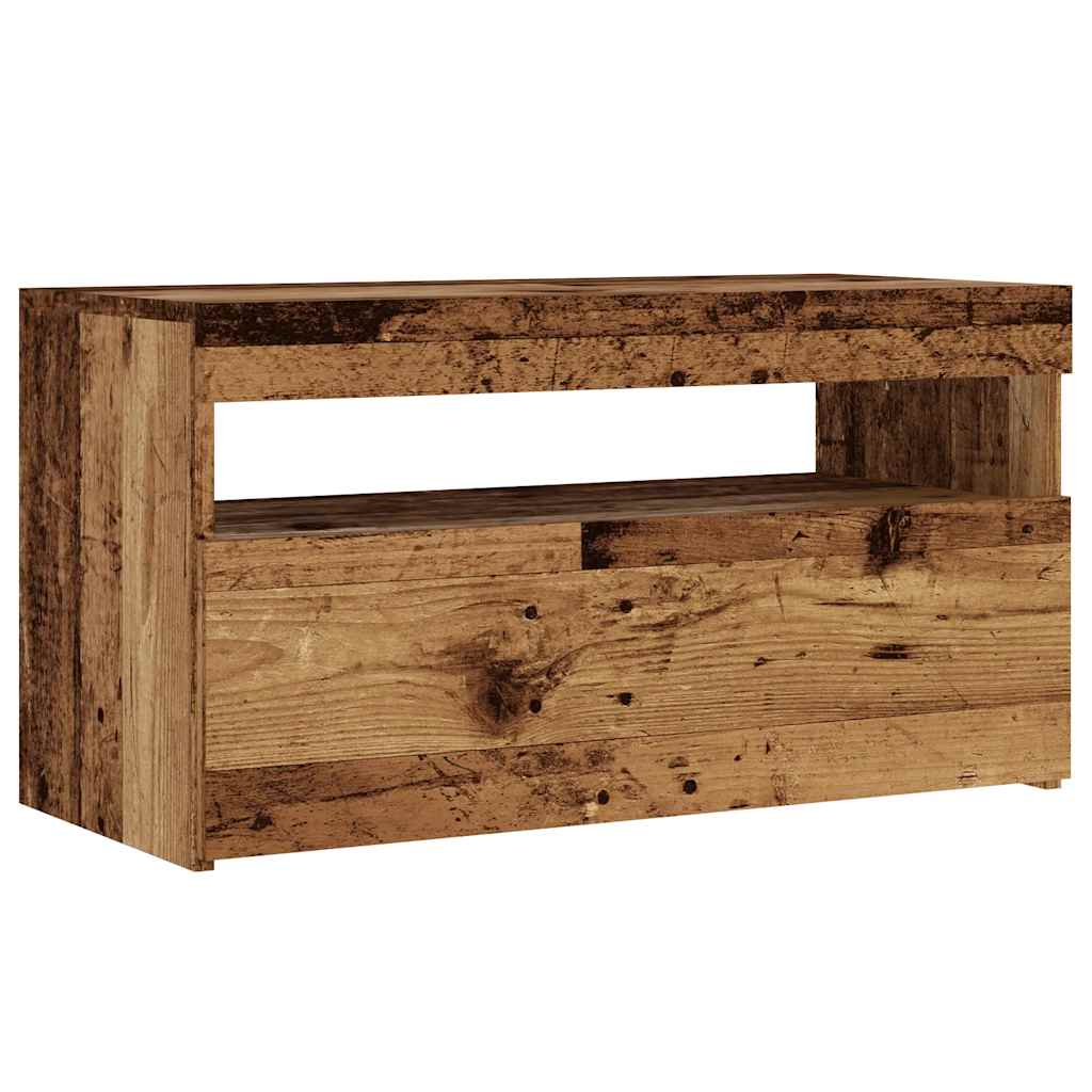 vidaXL 2 Piece TV Cabinet Set with LED Lights Old Wood Engineered Wood 6