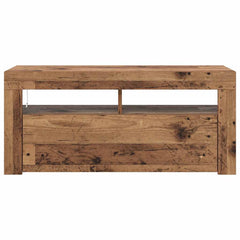 vidaXL TV Cabinet with LED Lights Old Wood 90x35x40 cm Engineered Wood 6