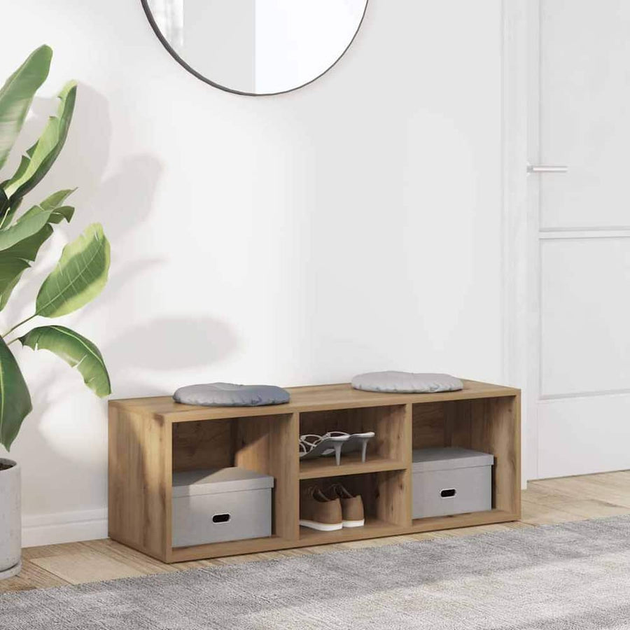 Shoe Storage Bench Engineered Wood in Artisan Oak