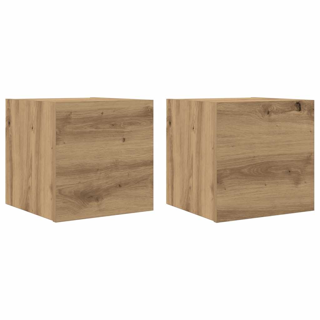 Wall-mounted TV Cabinet Set 30,5x30x30 cm 2 Artisan oak