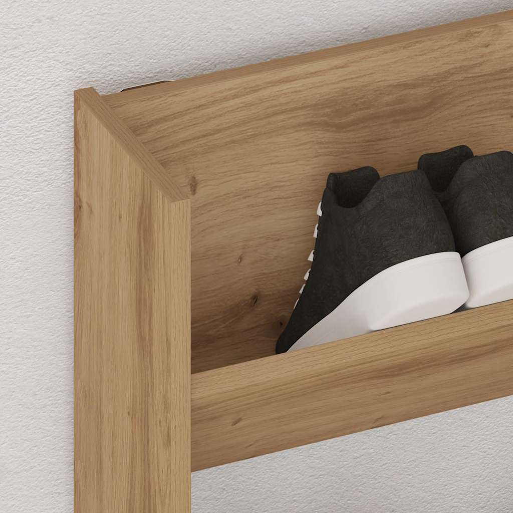 vidaXL Wall Shoe Cabinet Artisan Oak 80x18x60 cm Engineered Wood 3