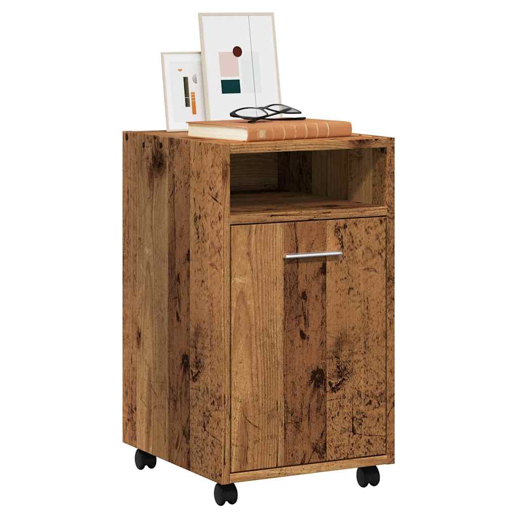 vidaXL Cabinet with Wheels Old Wood 33x38x60 cm Engineered Wood 1