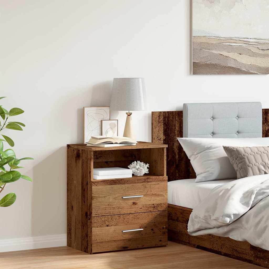 vidaXL Bedside Cabinet Old Wood 50x32x60cm Engineered Wood 4