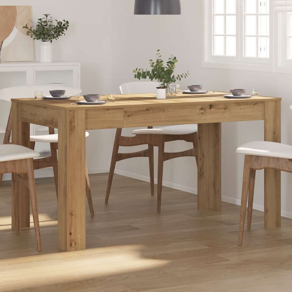 vidaXL Dining Table Artisan Oak 140x74.5x76 cm Engineered Wood 3