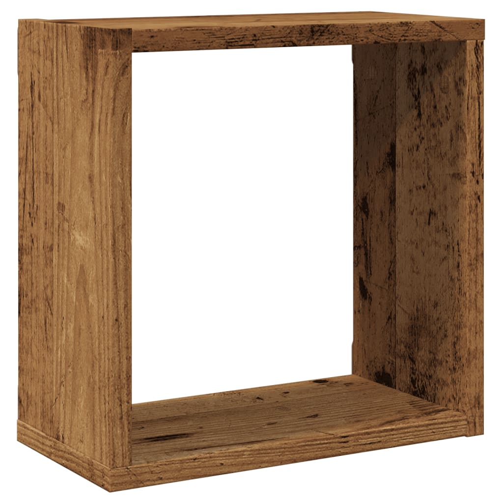 vidaXL Wall Cube Shelves 4 pcs Old Wood 30x15x30 cm Engineered Wood 4