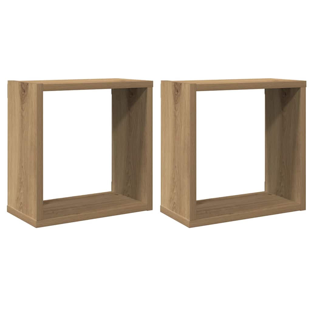 vidaXL Wall Cube Shelves 2 pcs Artisan Oak 30x15x30 cm Engineered Wood 2