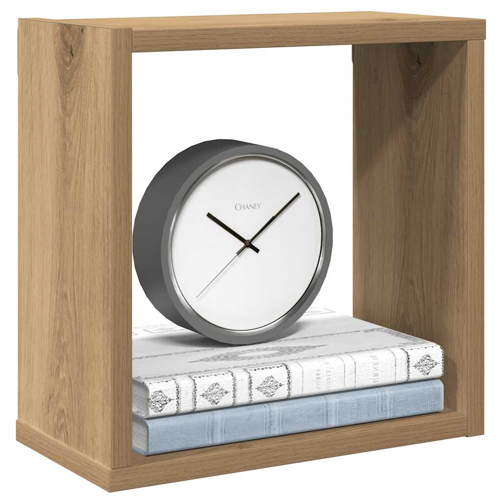 vidaXL Wall Cube Shelves 2 pcs Artisan Oak 30x15x30 cm Engineered Wood 1