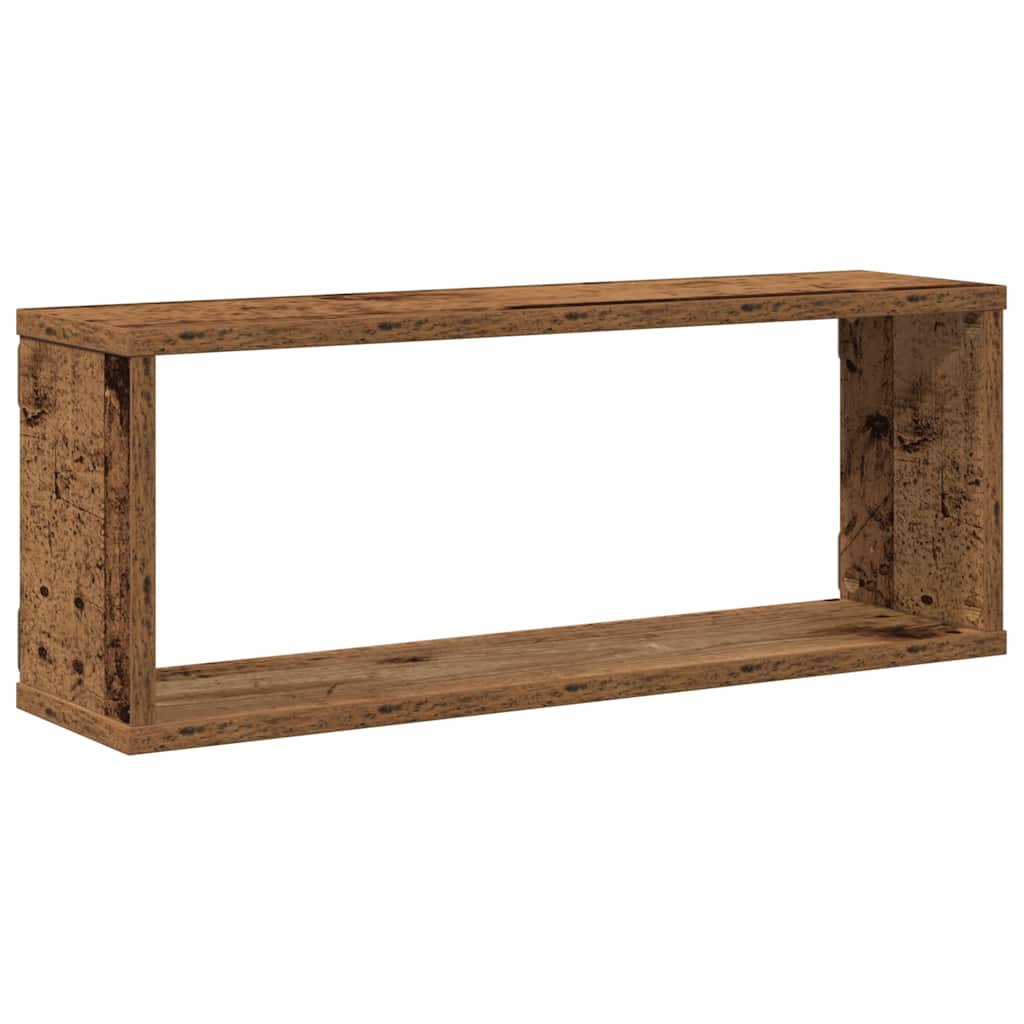 vidaXL Wall Cube Shelves 4 pcs Old Wood 60x15x23 cm Engineered Wood 5