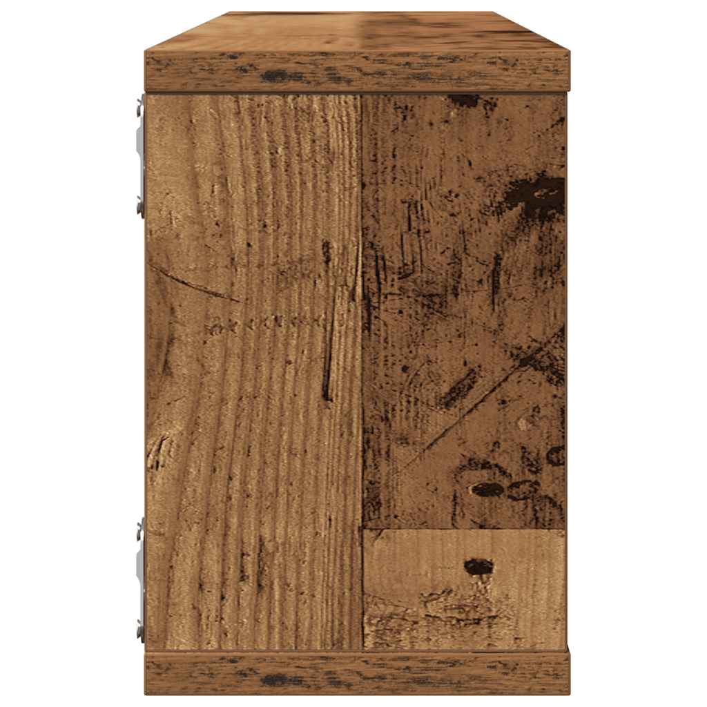 vidaXL Wall Cube Shelves 4 pcs Old Wood 60x15x23 cm Engineered Wood 6